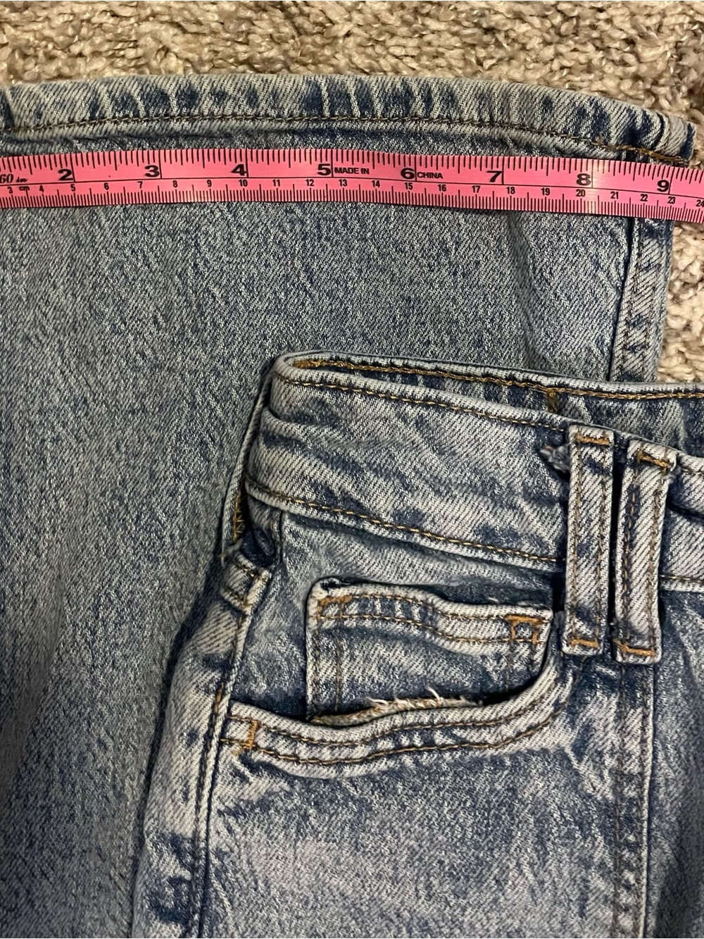 Aeropostale Mid Rise Utility Light Wash Cargo Flare Jeans - 00R - Picture 6 of 9